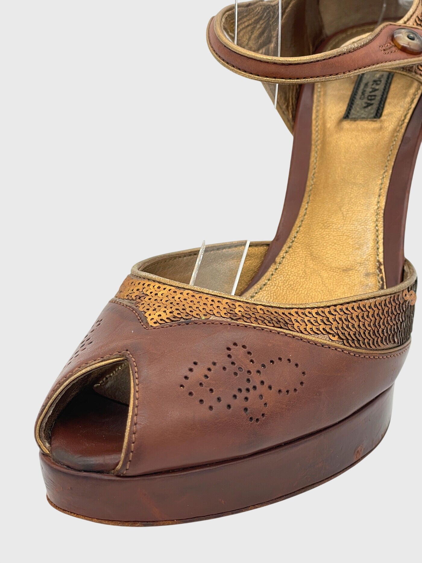 Prada Mary Jane Plateau Pump EU 40 Braun - Image 6