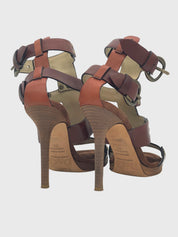 Dolce & Gabbana Gladiator Studded Buckle Sandale mit Absatz EU 35 Braun - Image 5