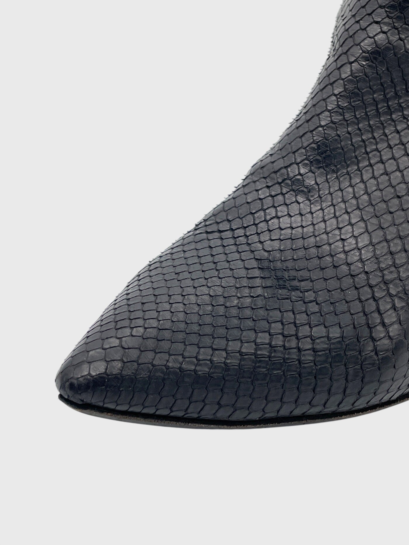 Rene Caovilla  Pointed-Toe Python-Embossed Stiefel EU 39.5 Schwarz - Image 6