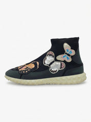 Valentino Garavani Printed Embroidered Accent Sock High Top Sneaker EU 38 Schwarz