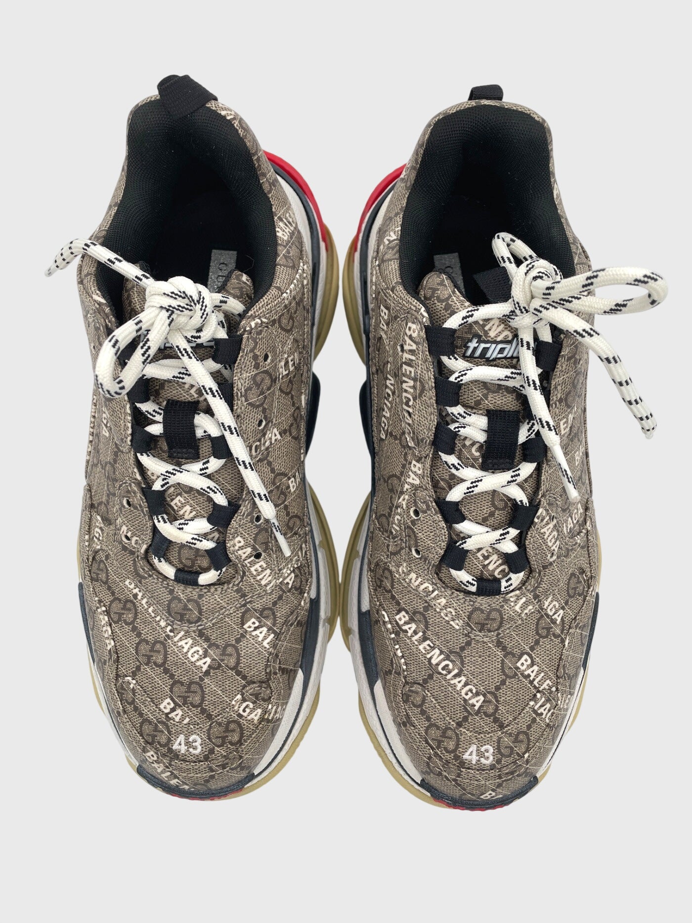 Gucci x Balenciaga "The Hacker Project" Triple S Low Top Sneaker EU 43 Mehrfarbig