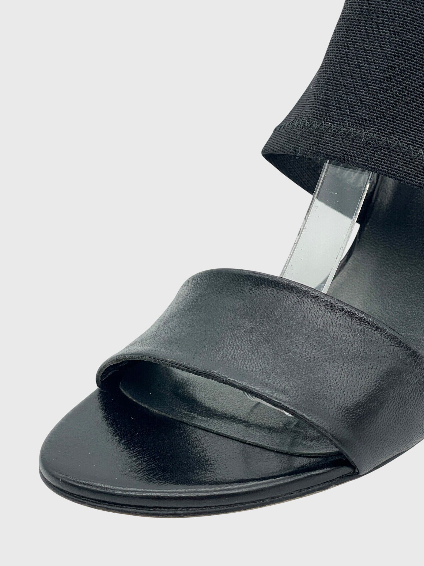 Stuart Weitzman Leder Sandale mit Absatz EU 38 Schwarz - Image 7