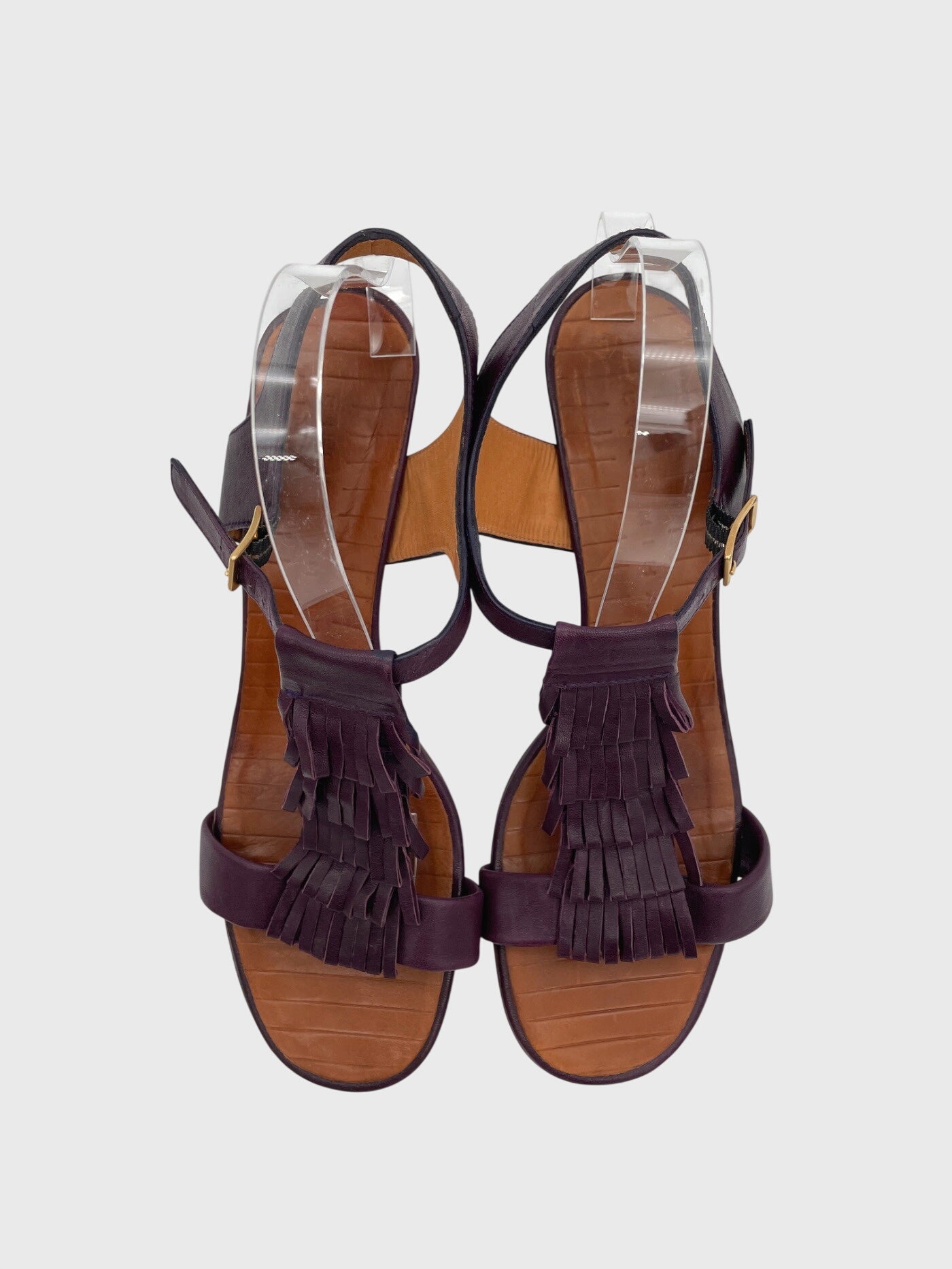 Chie Mihara Fringed T-Strap Sandale mit Absatz EU 41.5 Blau