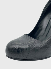 Bally Croc-Embossed Platform Plateau Pump EU 40 Schwarz - Image 7