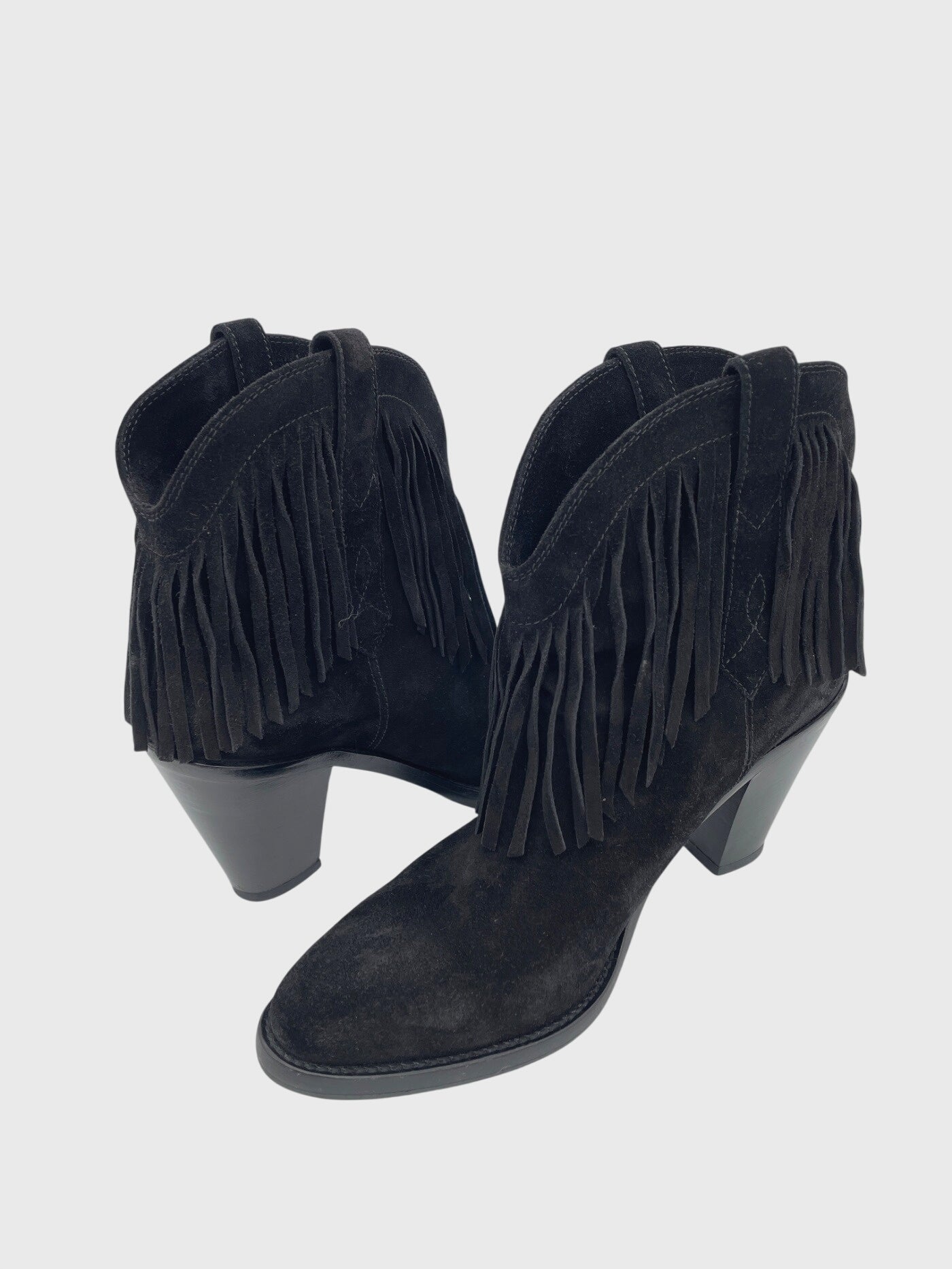 Saint Laurent / YSL Curtis Fringe Ankle Boot EU 38 Schwarz
