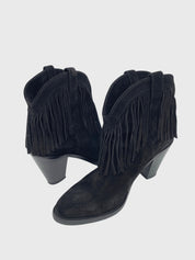 Saint Laurent / YSL Curtis Fringe Ankle Boot EU 38 Schwarz