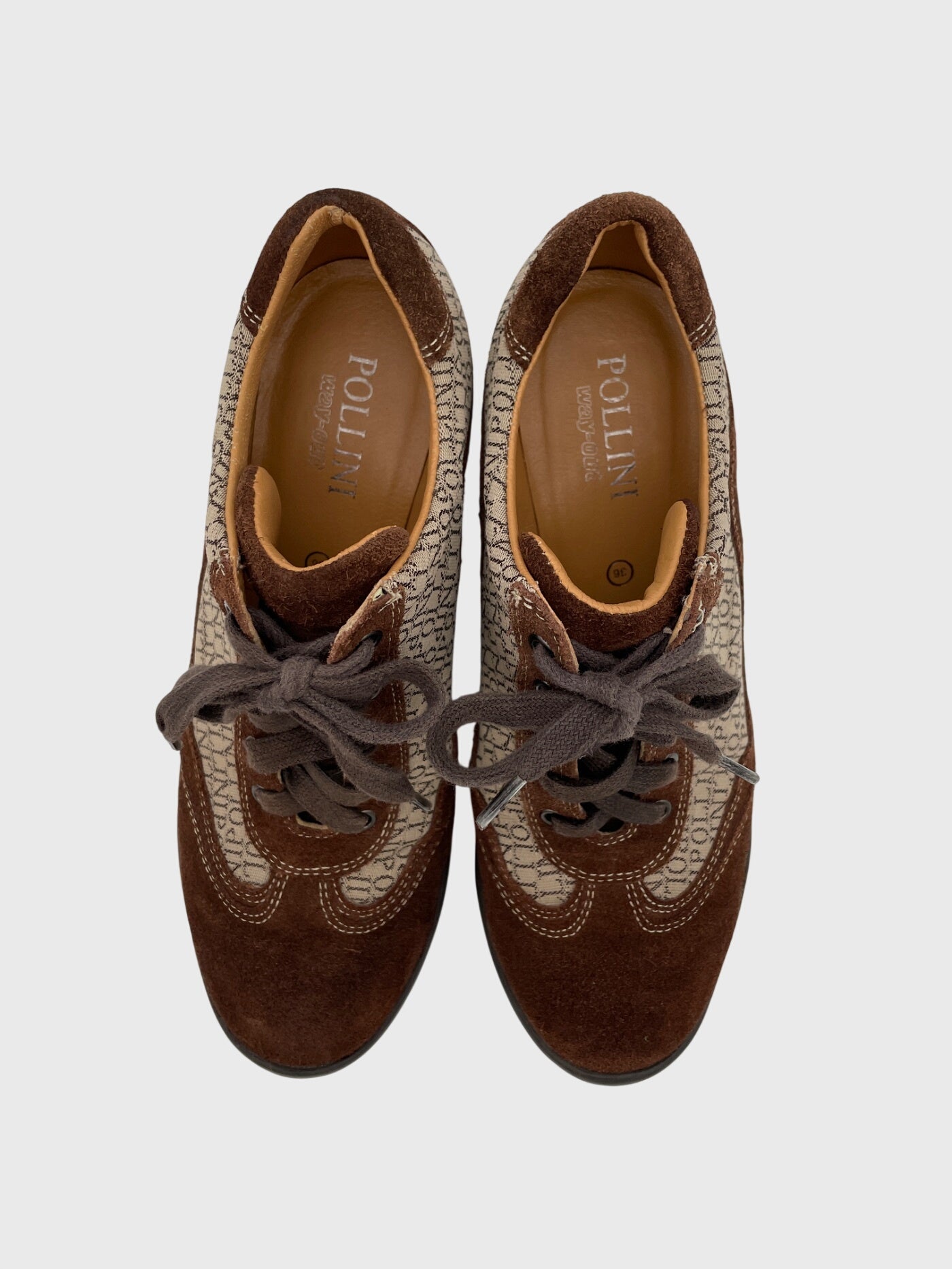 Pollini Wedge Platform Sneaker EU 36 Braun