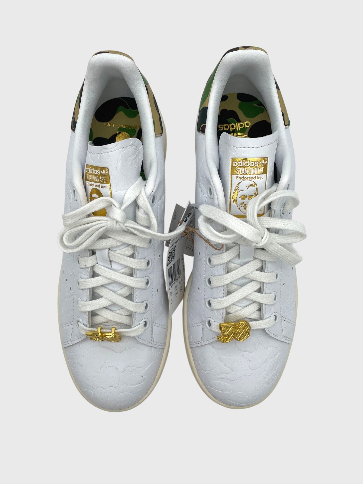 BAPE x adidas Stan Smith Low Top Sneaker EU 41.5 Weiß