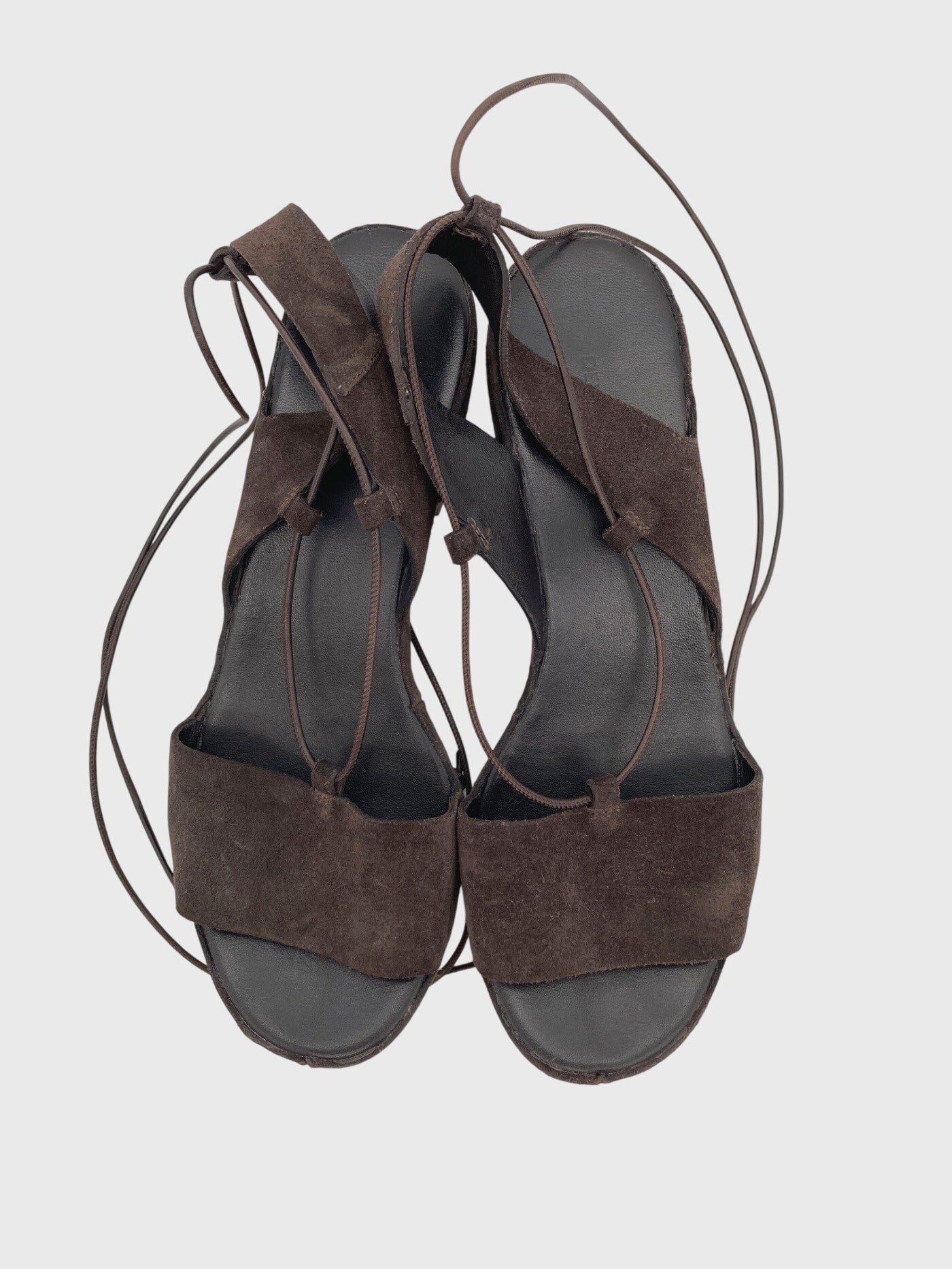 Roberto del Carlo Suede Lace-Up Platform Sandale mit Absatz EU 39 Braun
