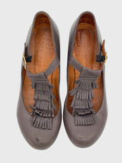 Chie Mihara T-Strap Fringe Pump EU 39 Grau