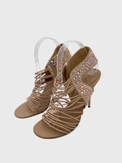 Giuseppe Zanotti Crystal Strappy  Sandale mit Absatz EU 37 Beige