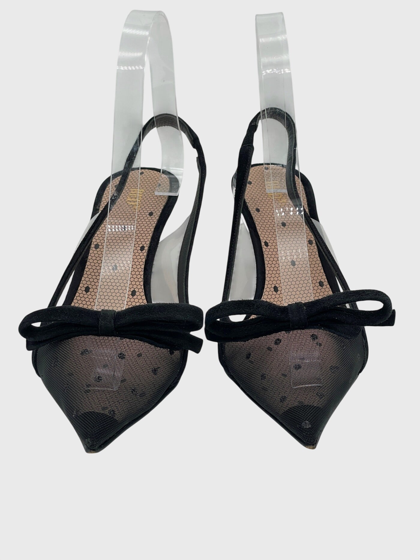 Valentino Garavani Red(V) Polka Dot Mesh Slingback EU 36 Schwarz