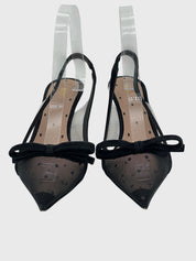 Valentino Garavani Red(V) Polka Dot Mesh Slingback EU 36 Schwarz