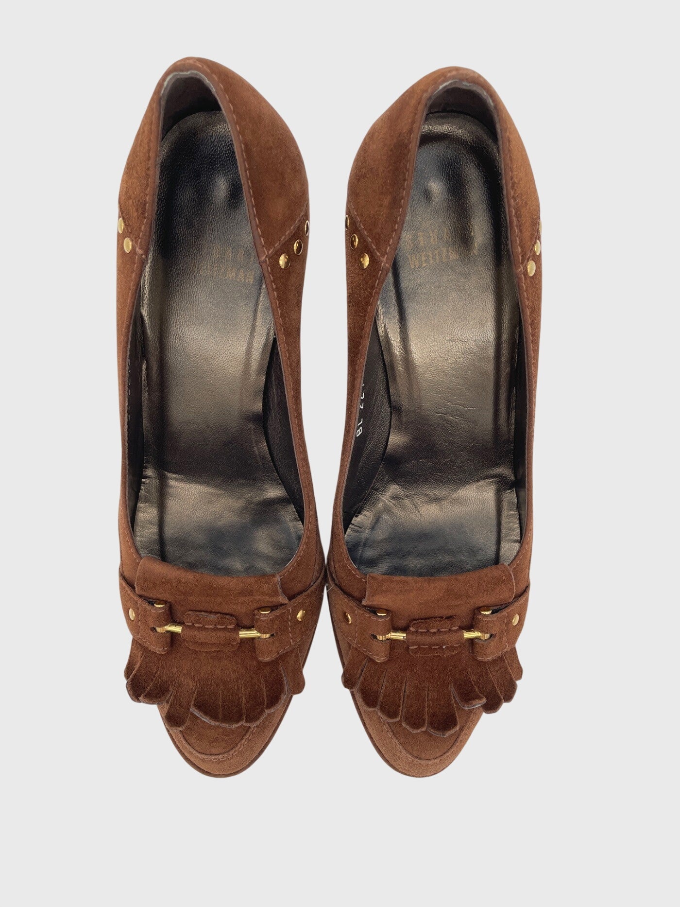 Stuart Weitzman Kiltie Studded Pump EU 38.5 Braun