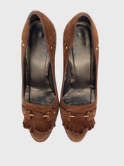 Stuart Weitzman Kiltie Studded Pump EU 38.5 Braun