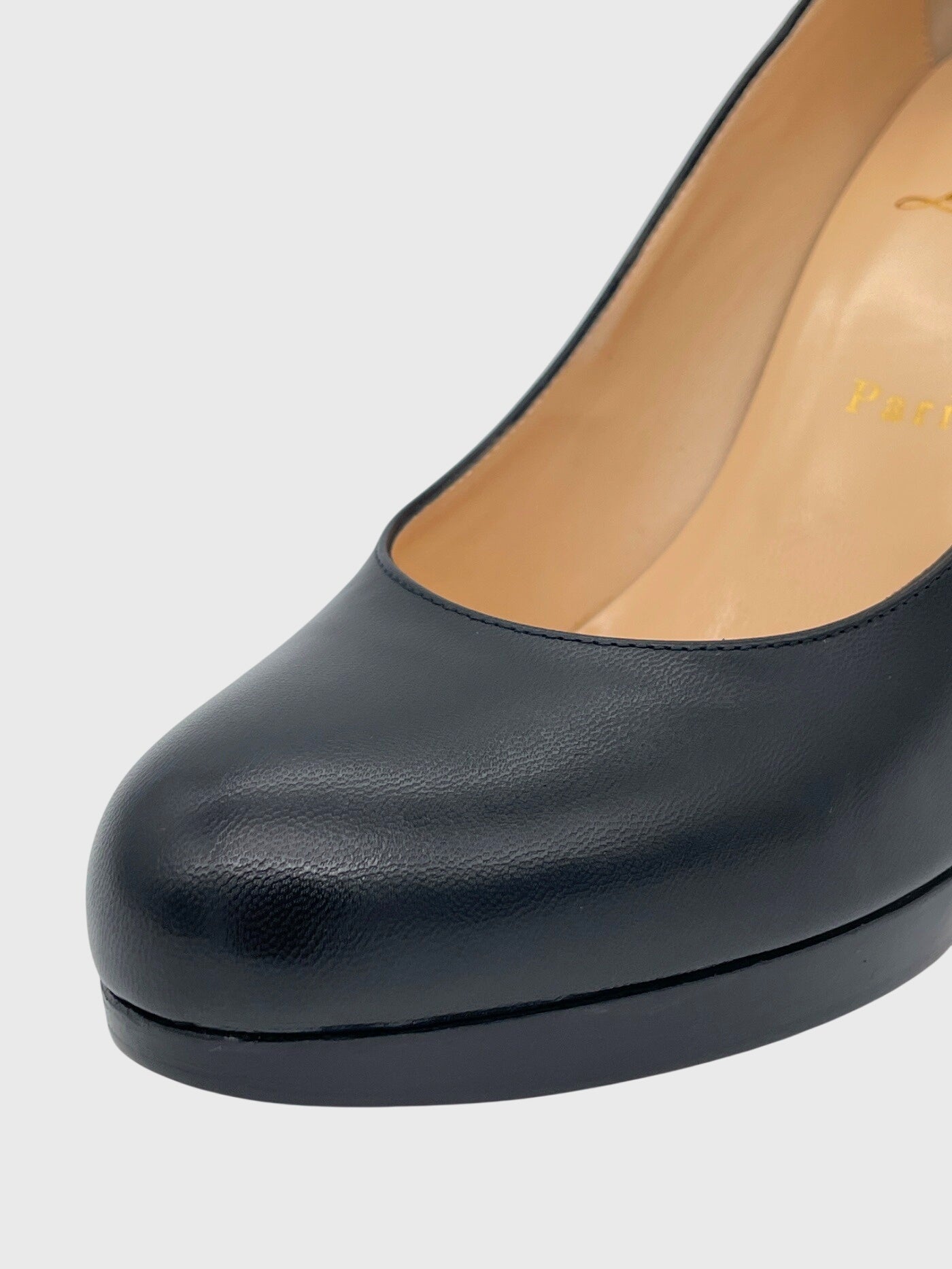 Christian Louboutin Leather Plateau Pump EU 38.5 Schwarz