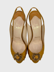 Christian Louboutin Jeweled Slingback Slingback EU 37 Gelb
