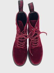Dr. Martens 1460 Pascal Velvet i Combat Stiefel EU 41 Rot