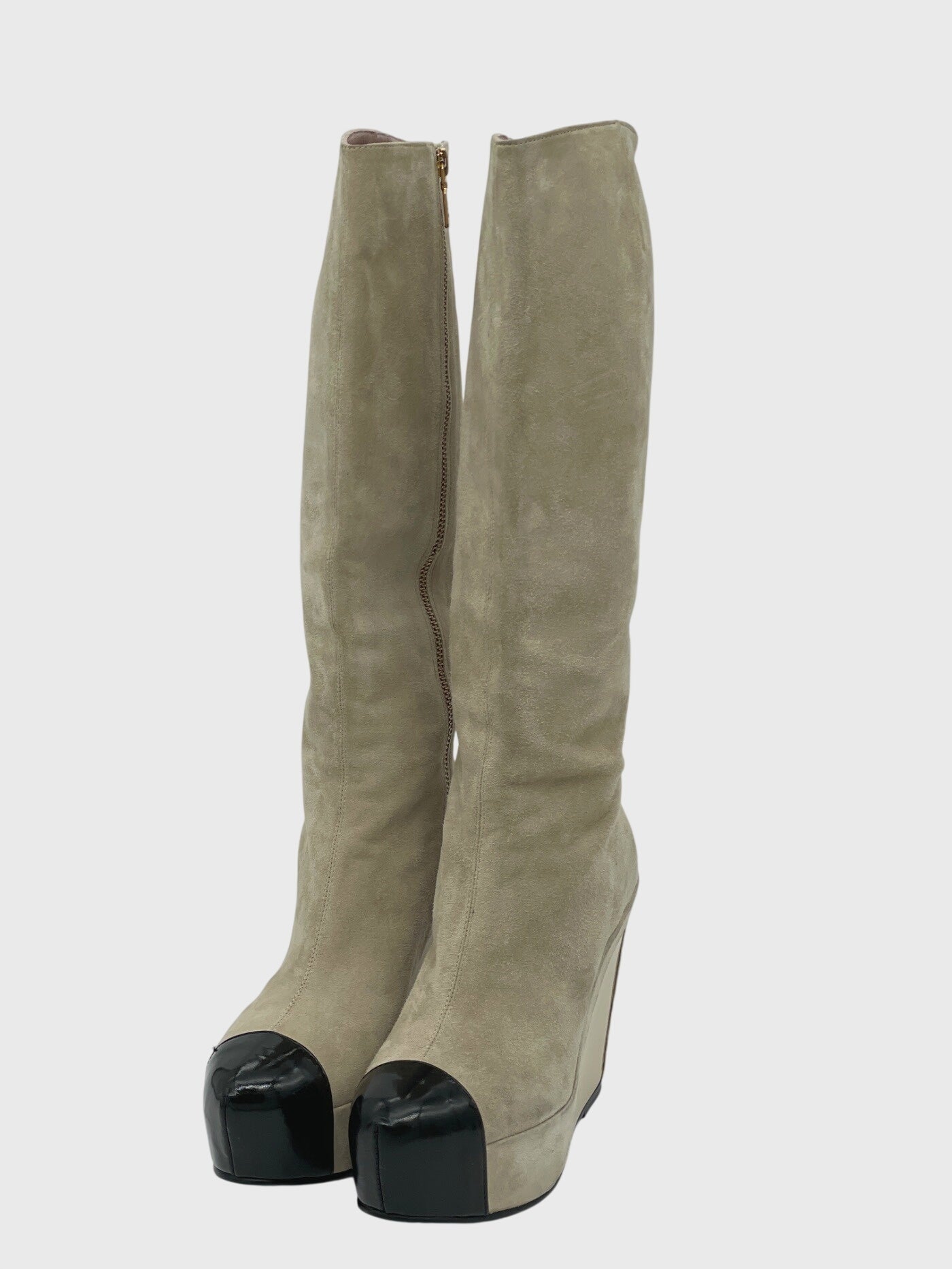 Moschino Shoes Cap Toe Wedge Stiefel EU 36 Beige