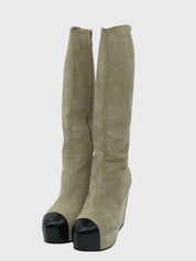 Moschino Shoes Cap Toe Wedge Stiefel EU 36 Beige