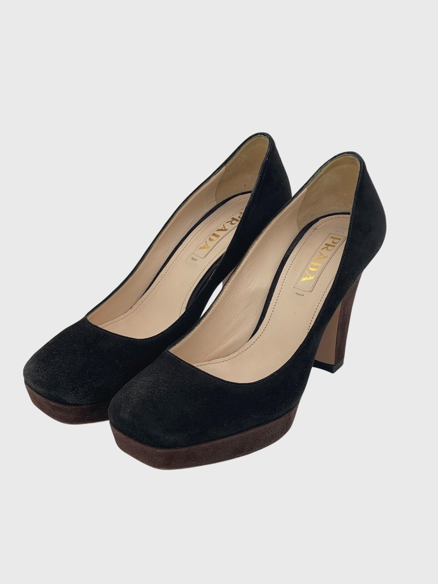 Prada Suede Platform Plateau Pump EU 36.5 Mehrfarbig