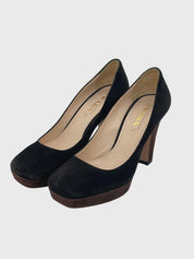 Prada Suede Platform Plateau Pump EU 36.5 Mehrfarbig