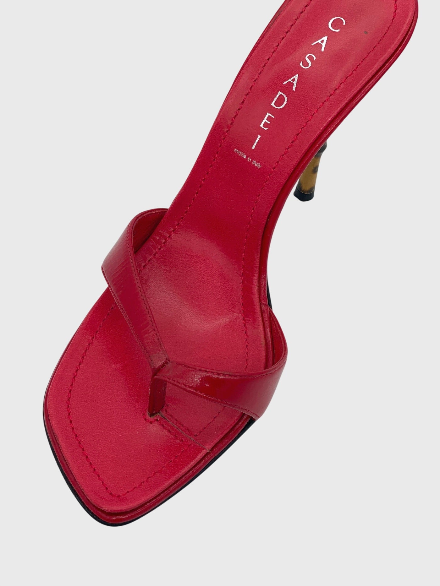 Casadei Bamboo Sandale mit Absatz EU 38 Rot - Image 7