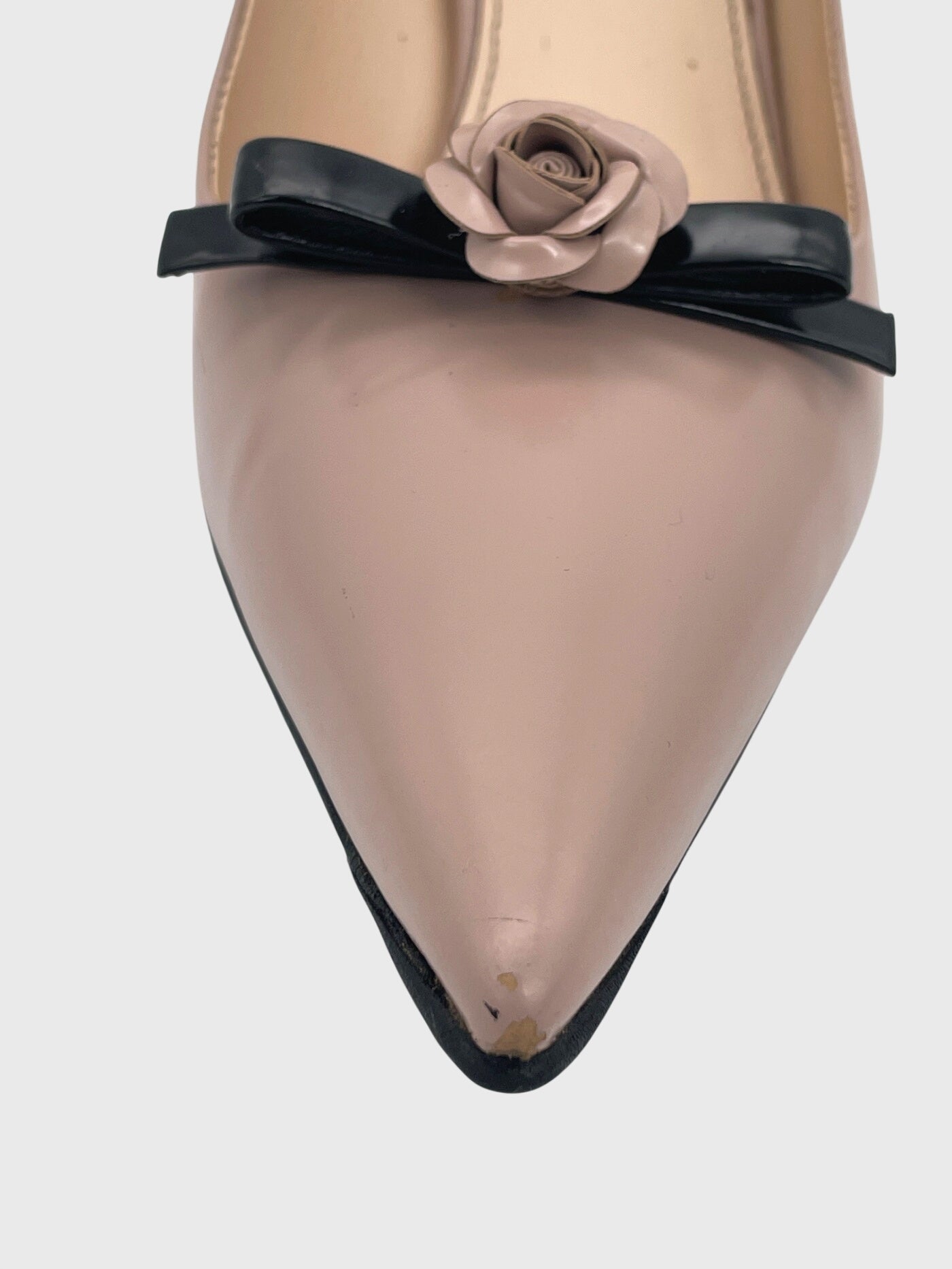 Prada Flower Bow Pointed-Toe Pump EU 40 Beige - Image 7