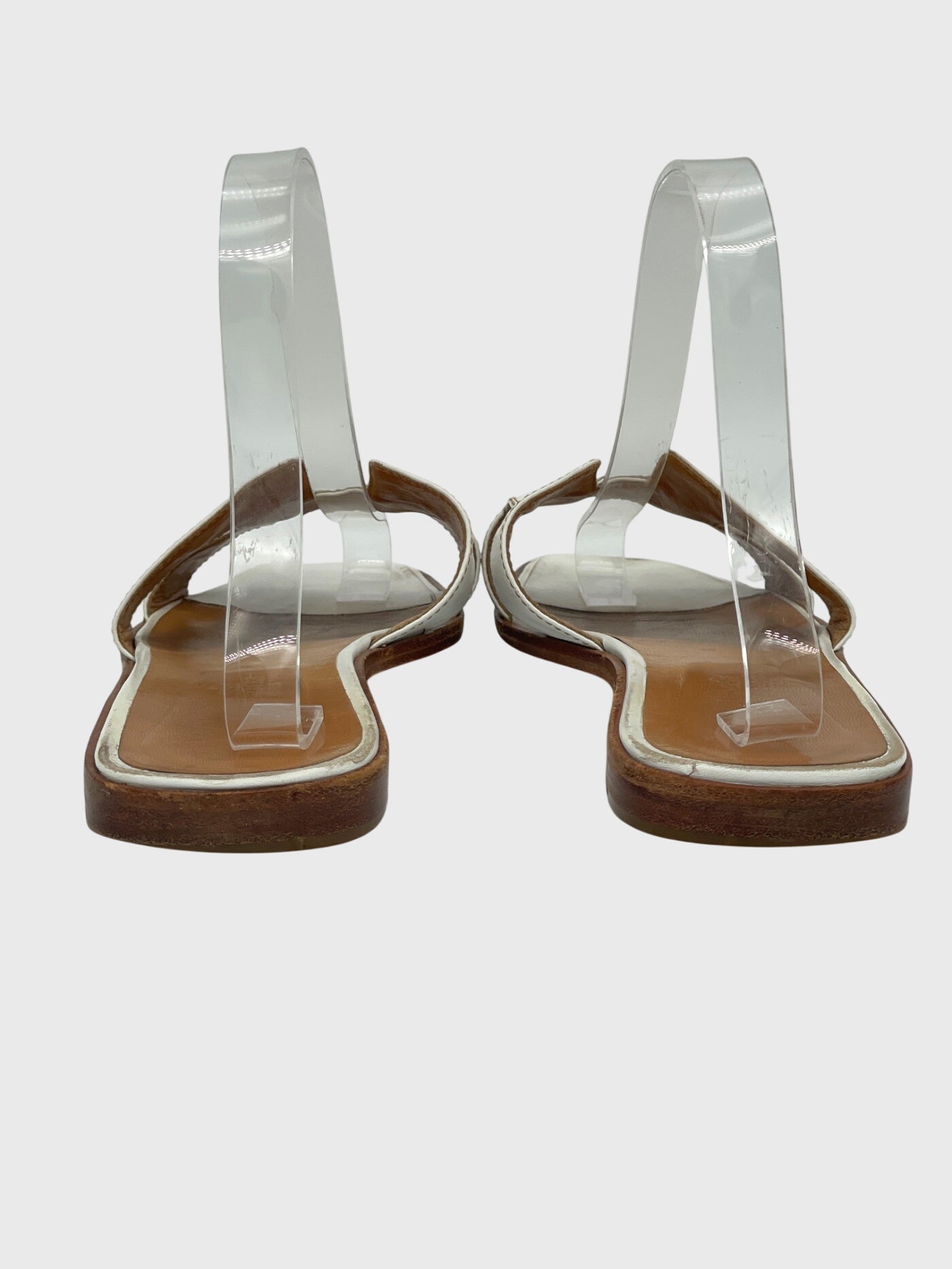 Hermès Oran Flache Sandale EU 39 Weiß - Image 5