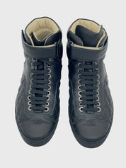 Chanel Quilted Lambskin High Top Sneaker EU 37.5 Schwarz