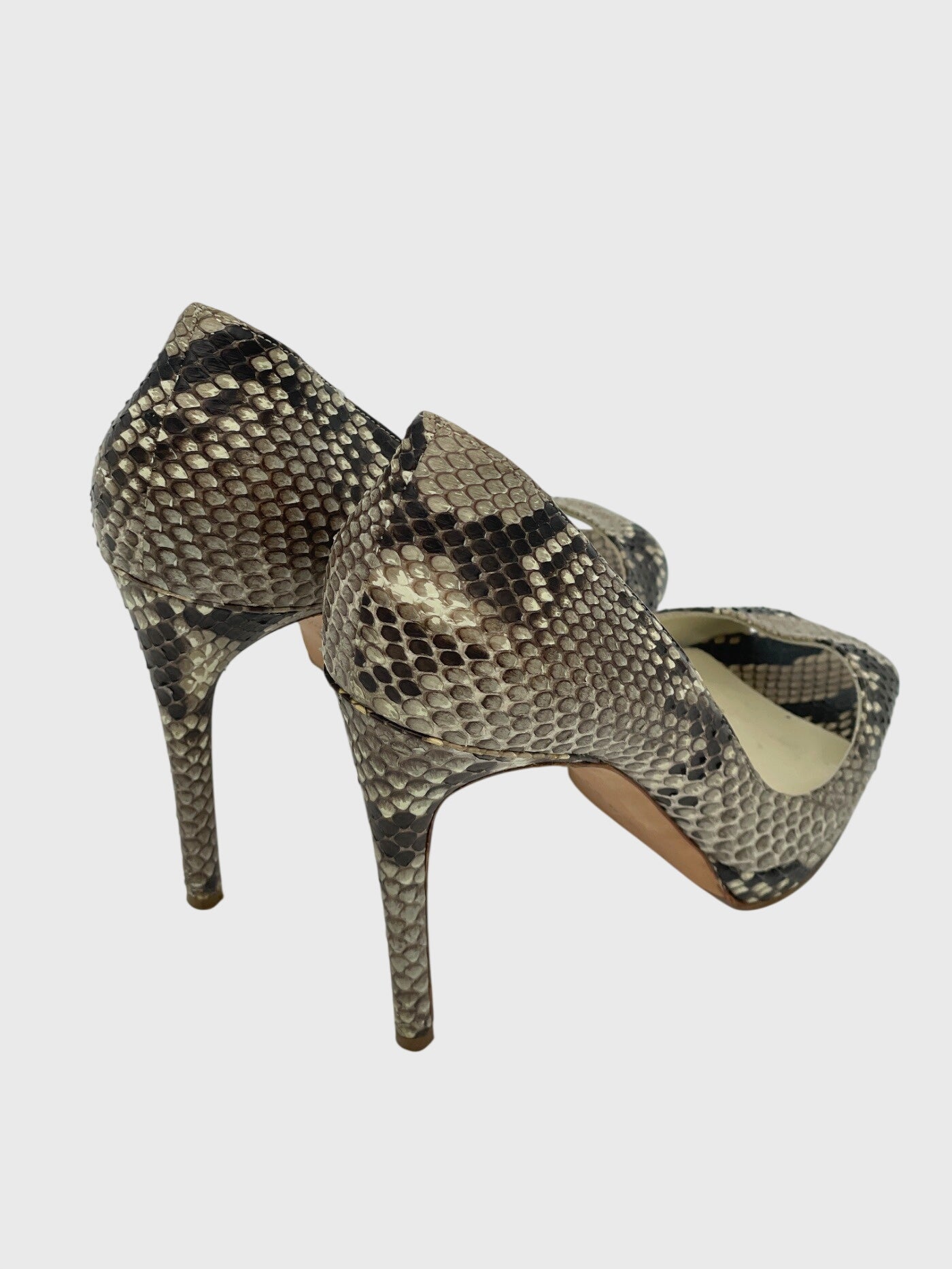 Rupert Sanderson Python Peep Toe Pump EU 38 Mehrfarbig