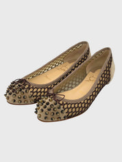 Christian Louboutin Follies Spikes Ballerina EU 36 Beige
