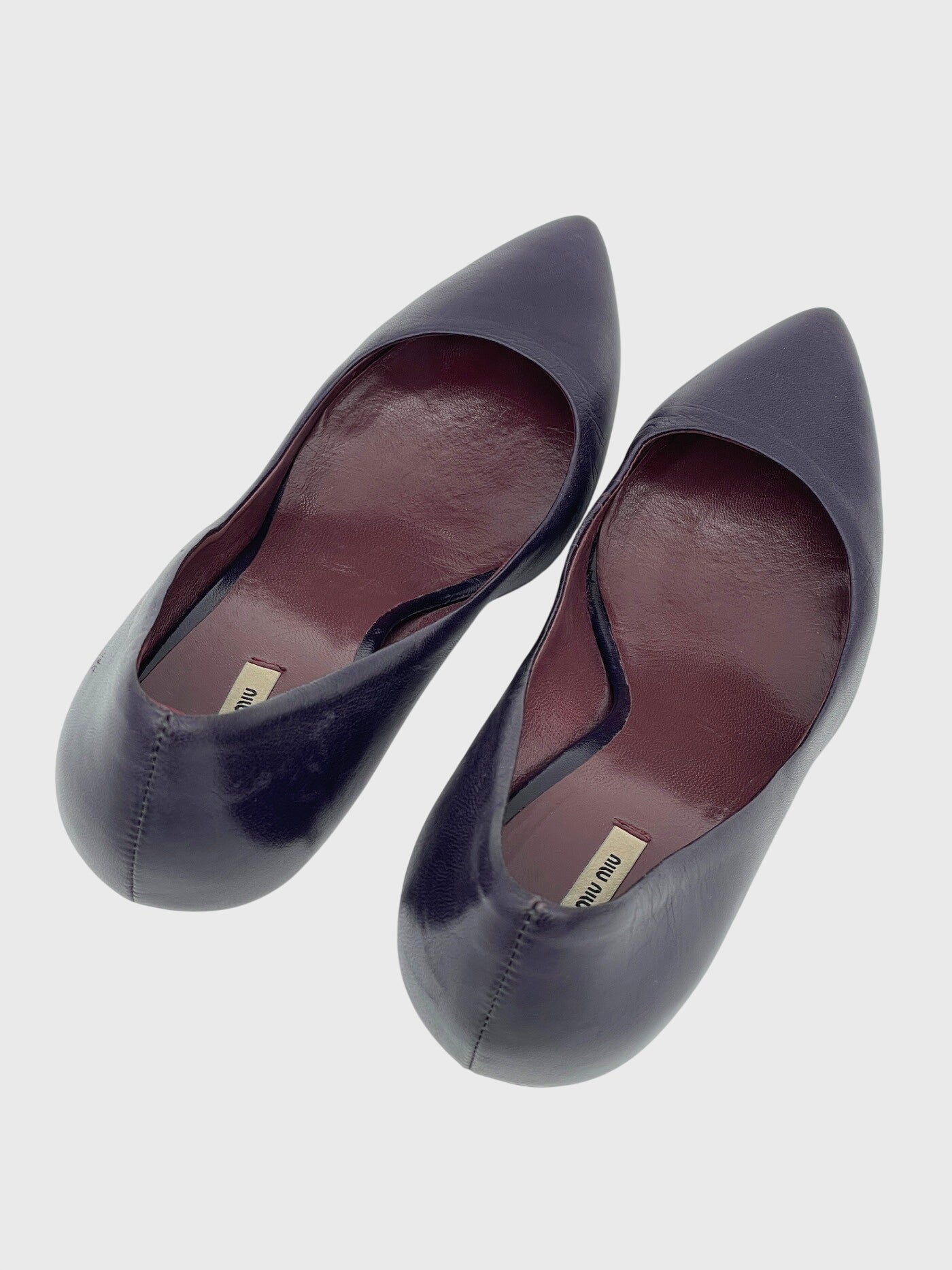 Miu Miu Pointed-Toe Leather Pump EU 36.5 Lila