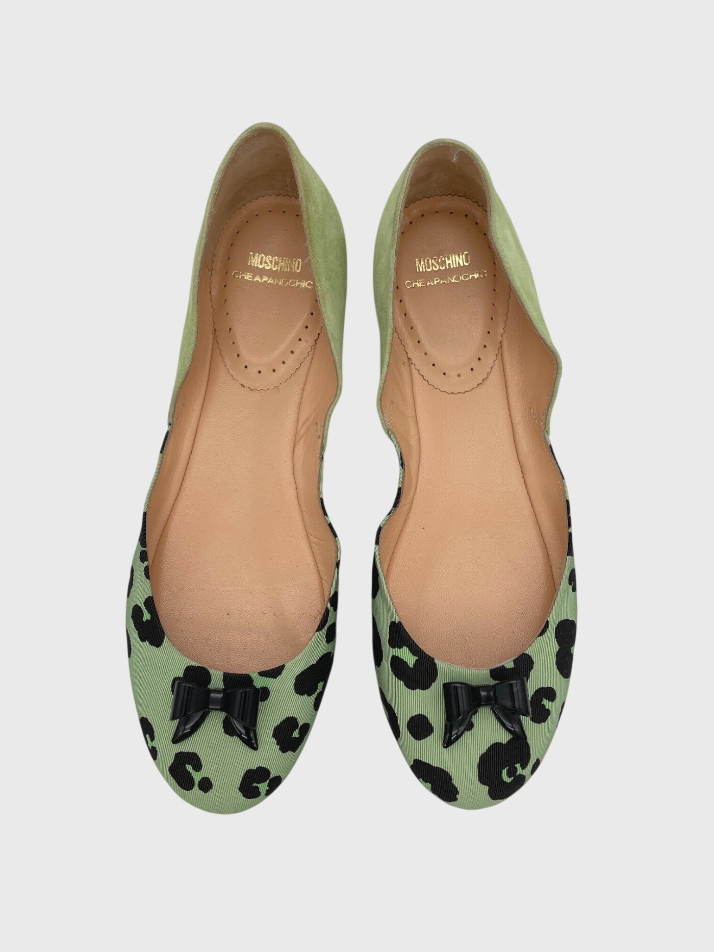 Moschino Shoes Cheap and Chic Leopard Bow Ballerina EU 37.5 Grün