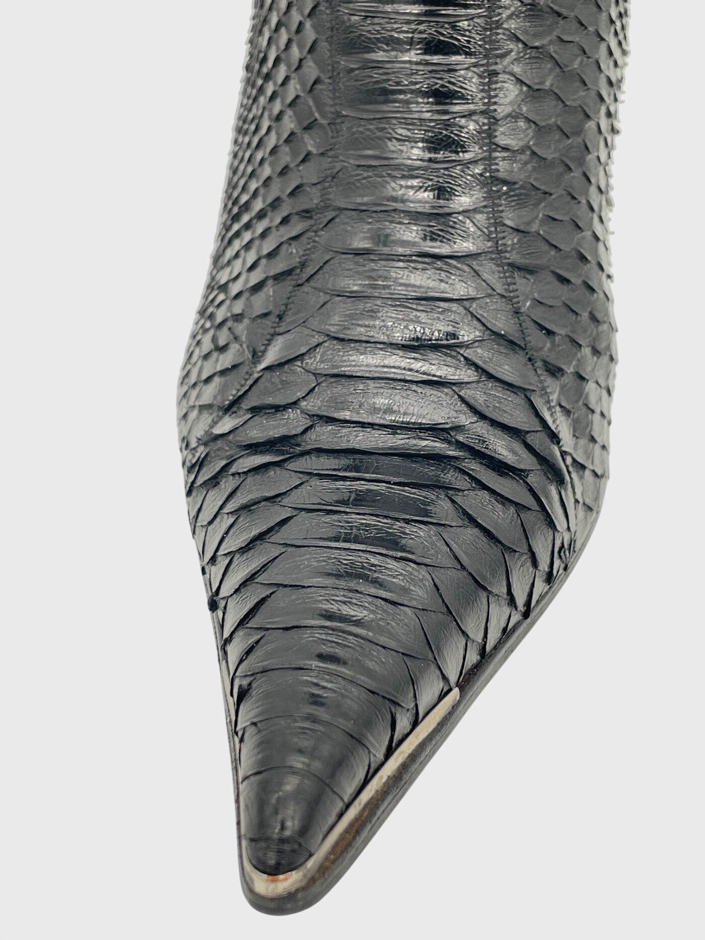 Gian Marco Lorenzi Python Stiletto Ankle Boot EU 40 Schwarz - Image 7