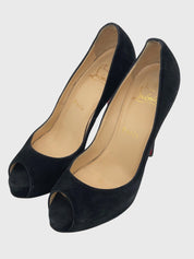 Christian Louboutin Very Prive Peep-Toe Pump EU 36.5 Schwarz