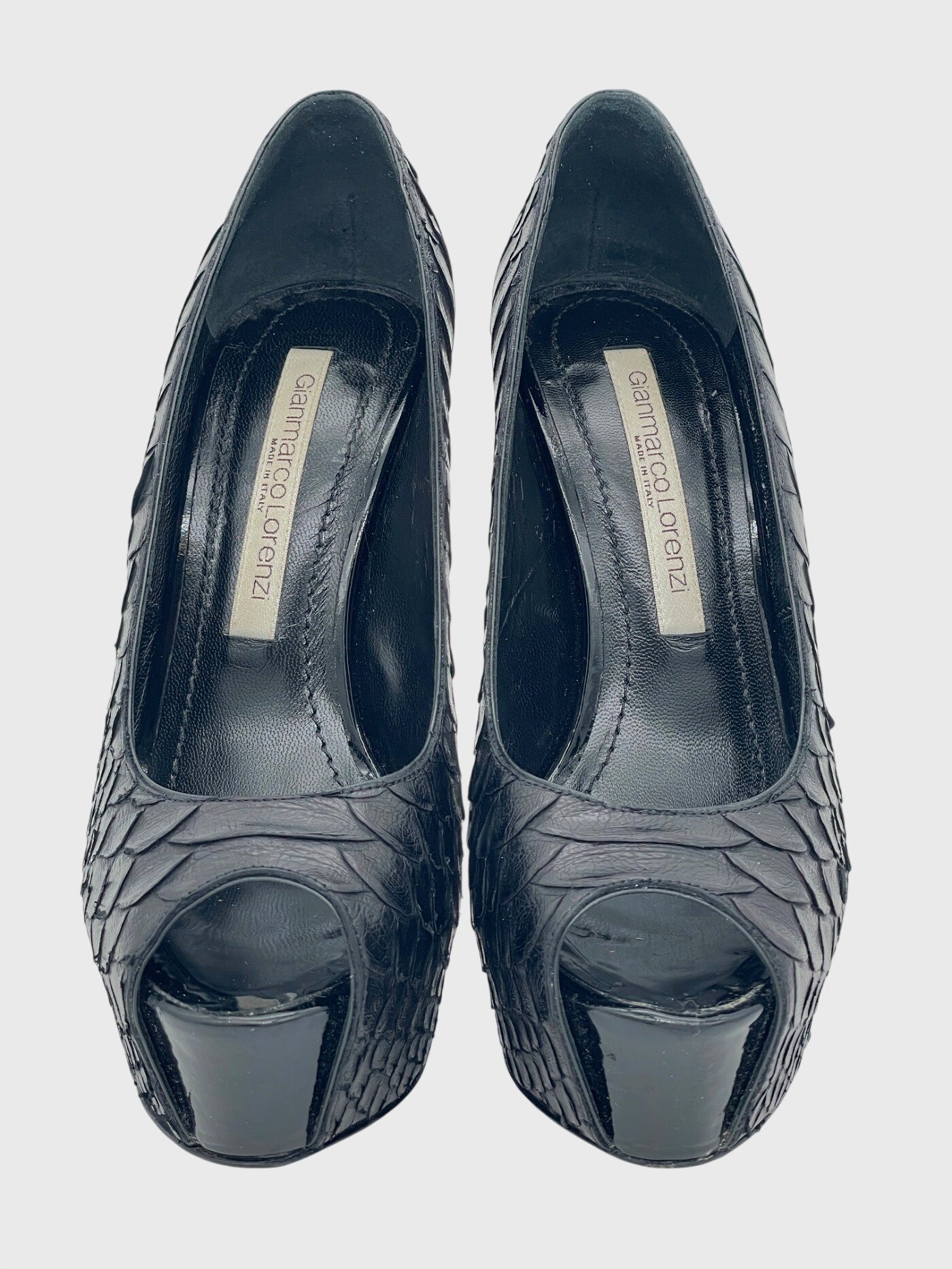 Gian Marco Lorenzi Peep-Toe Plateau Pump EU 37 Schwarz