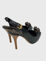 Louis Vuitton Damier Dice Peep Toe Slingback EU 38 Schwarz