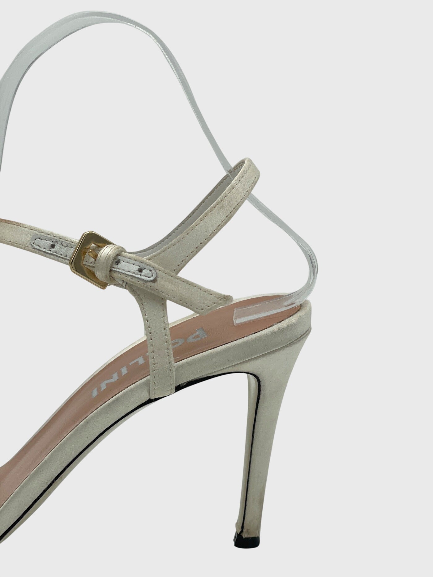 Pollini Crystal Toe Strap Sandale mit Absatz EU 36 Weiß