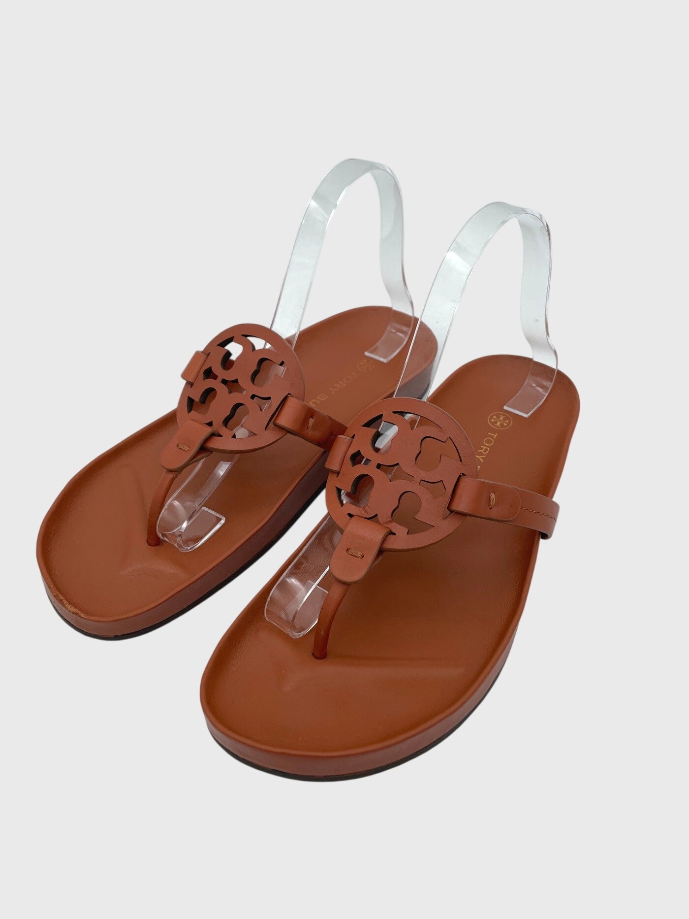 Tory Burch Miller Cloud Zehensteg Sandale EU 38.5 Braun