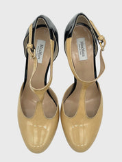 Max Mara T-Strap Patent Pump EU 39 Mehrfarbig