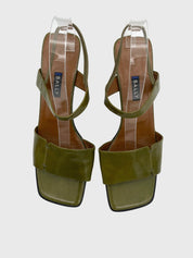Bally Vintage Square Toe Slingback EU 40.5 Grün