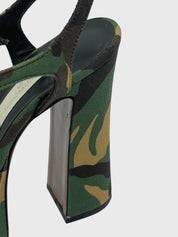 L'Autre Chose Camouflage T-Strap Platform Sandale mit Absatz EU 35 Mehrfarbig