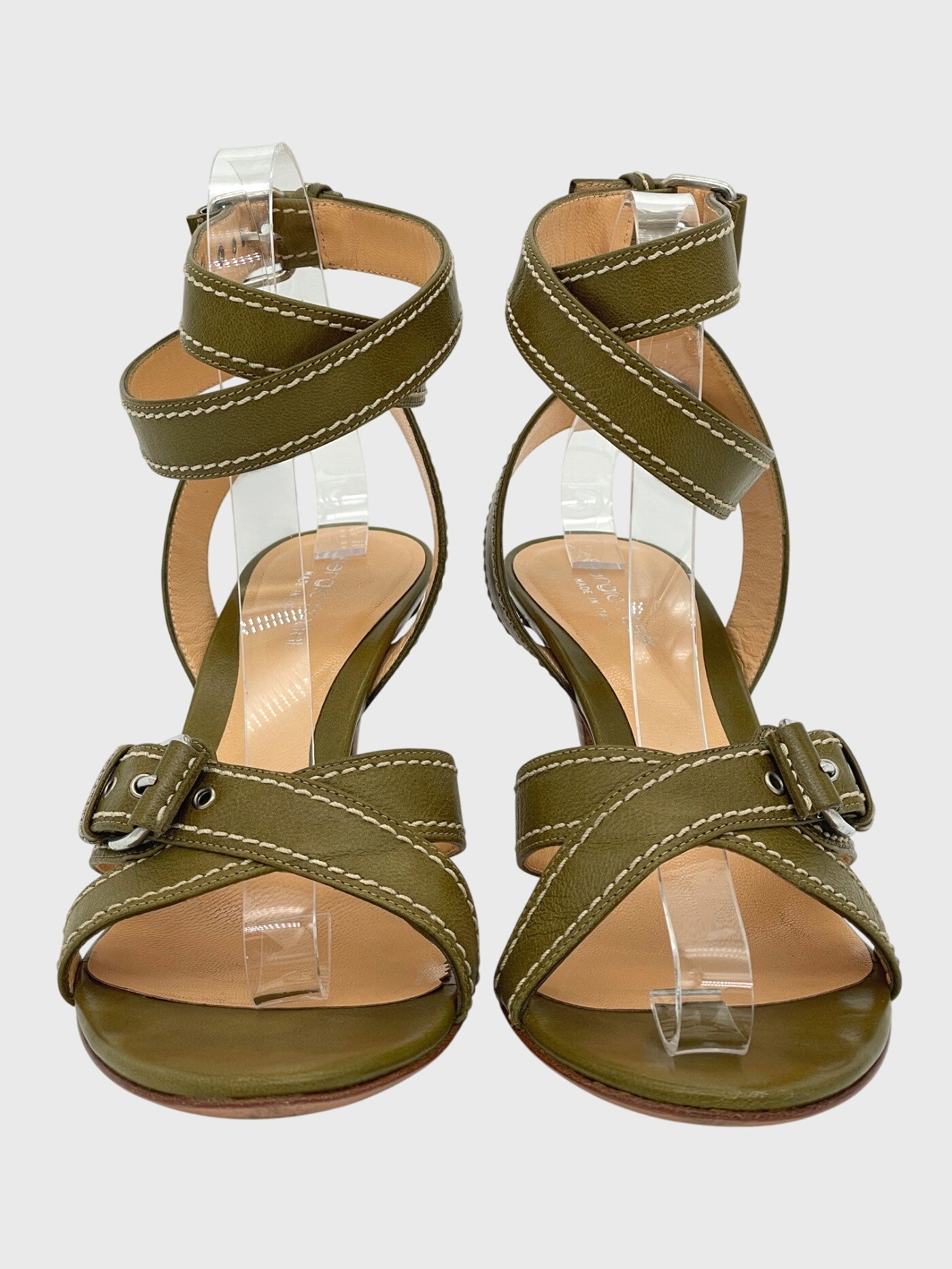 Sergio Rossi Buckle Strap Sandale mit Absatz EU 38.5 Grün