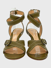 Sergio Rossi Buckle Strap Sandale mit Absatz EU 38.5 Grün