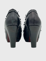 Chie Mihara Fringed Leather Plateau Pump EU 39 Schwarz