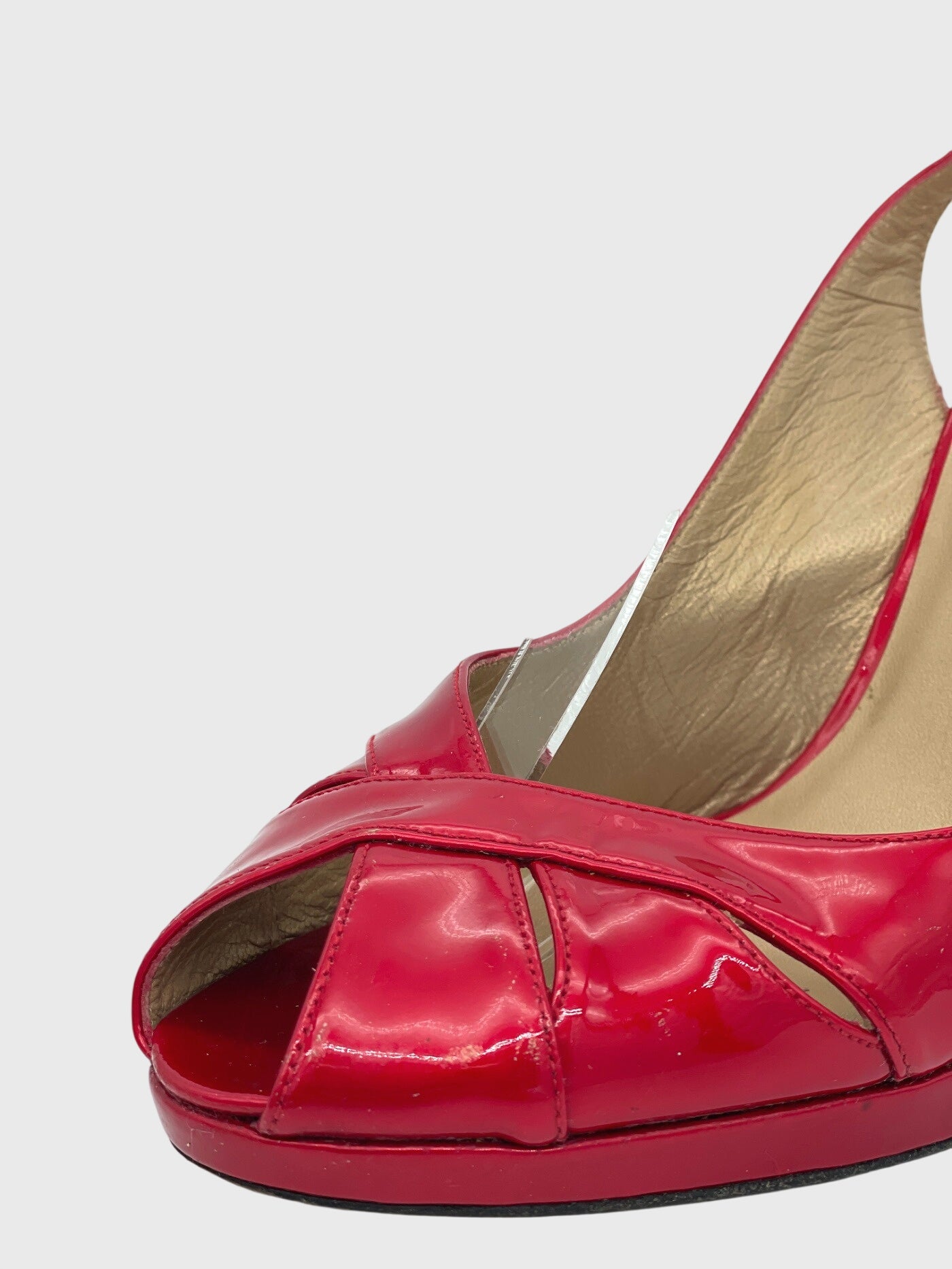 Stuart Weitzman Peep Toe Slingback EU 39.5 Rot - Image 7