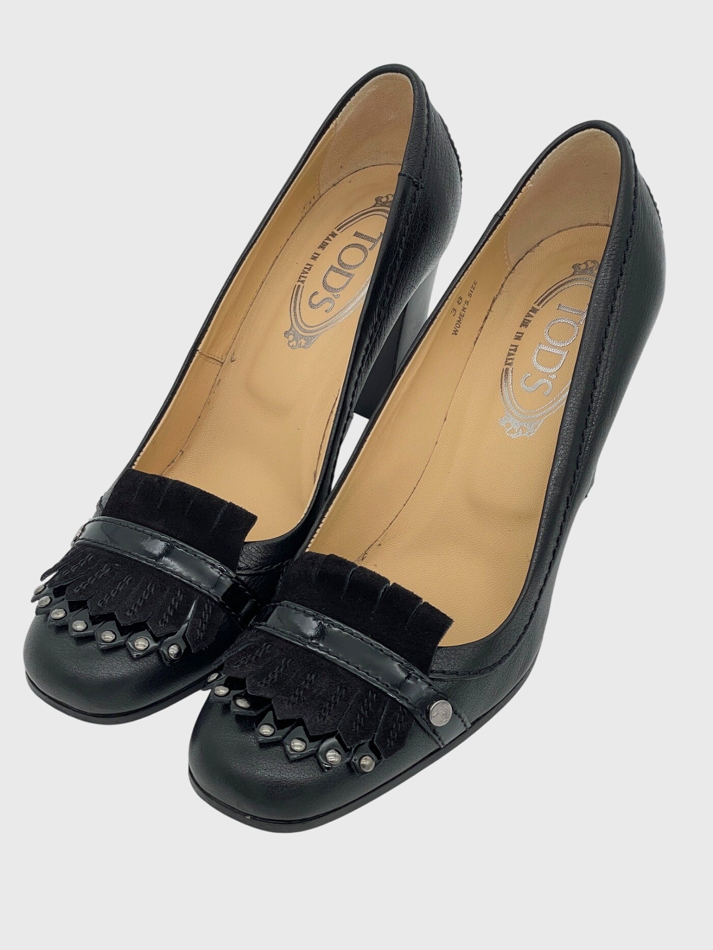 Tod's Fringed Studded Pump EU 38 Schwarz