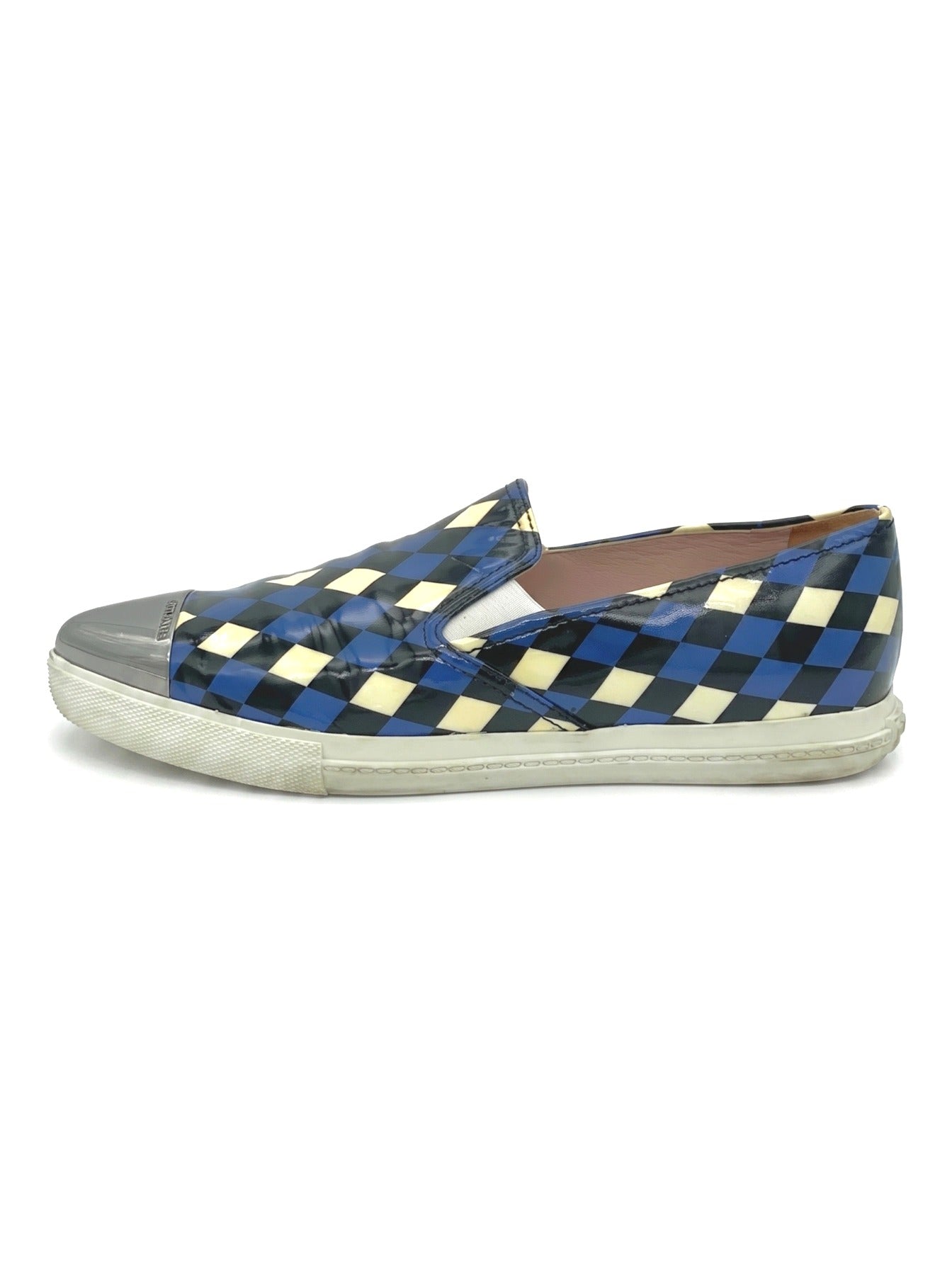Miu Miu Metal Toe Harlequin Slip-On Sneaker EU 38 Mehrfarbig
