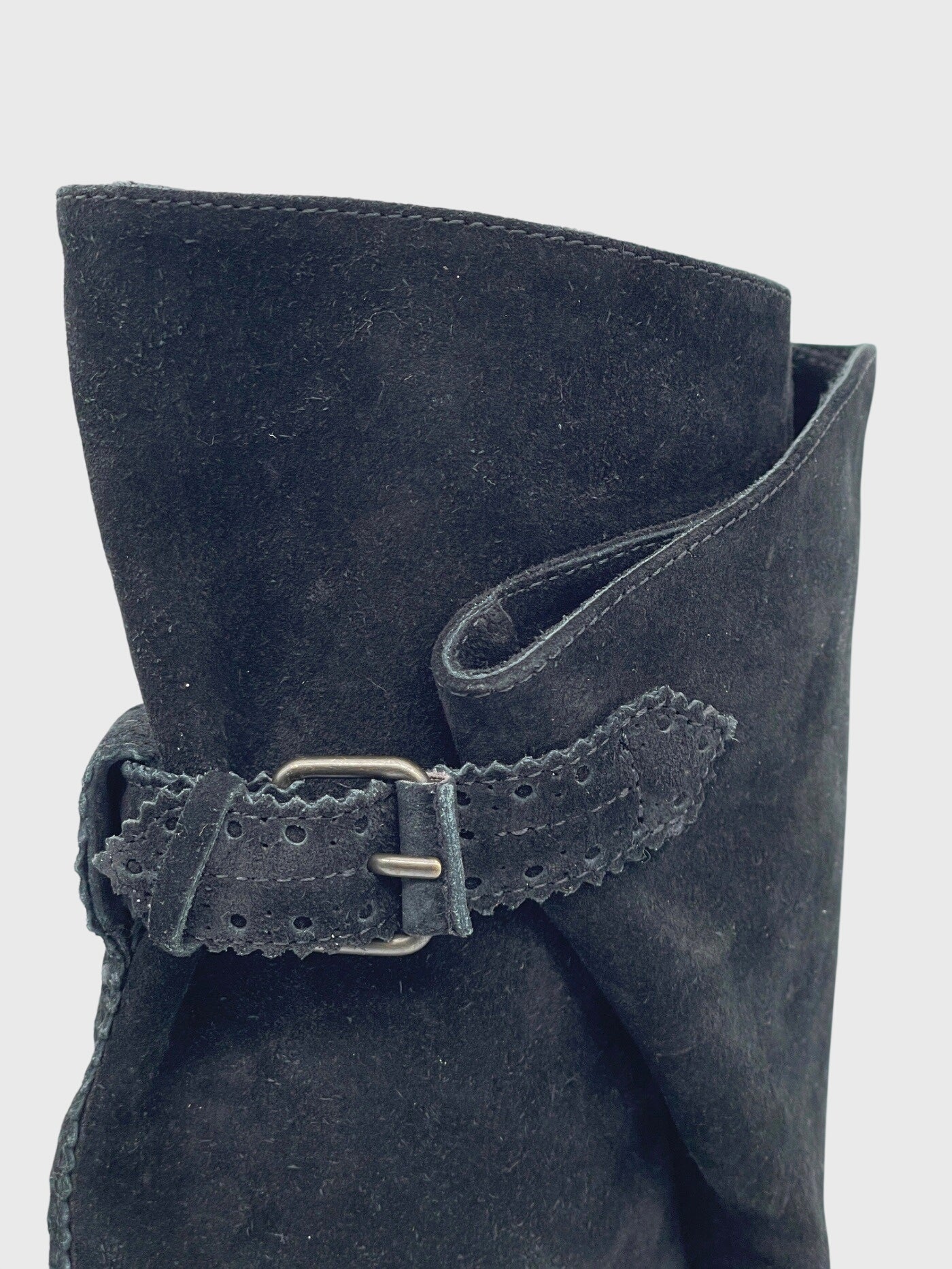 Balenciaga Suede Wedge Stiefel EU 38.5 Schwarz - Image 6